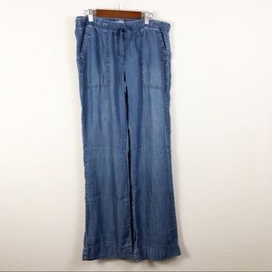 Cloth & Stone Chambray Wide Leg Pull On Pants